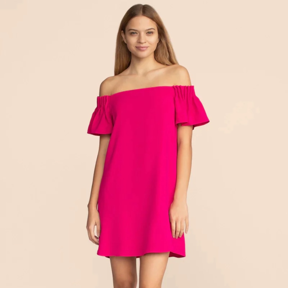 Trina Turk Exceptional Off the Shoulder Dress (Flash Pink)
